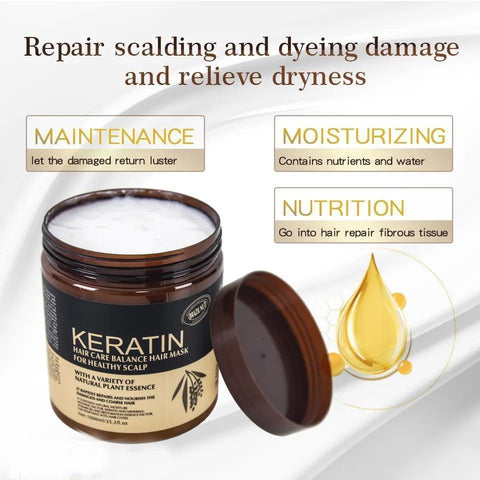 Keratin Hair Treatment Mask for Strengthening Smoothing Repairing Weak Dry and Chemically Treated Hair
